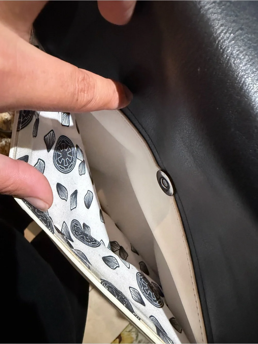 Our Universe Darth Vader Floral Accent Top-Handle Bag - Black & White
